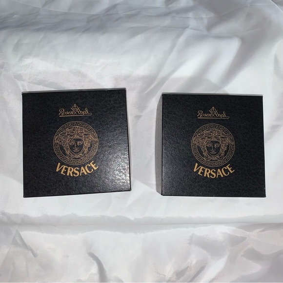 NIB authentic VERSACE x ROSENTHAL Marqueterie bone china SALT & PAPPER shakers - Picture 6 of 12